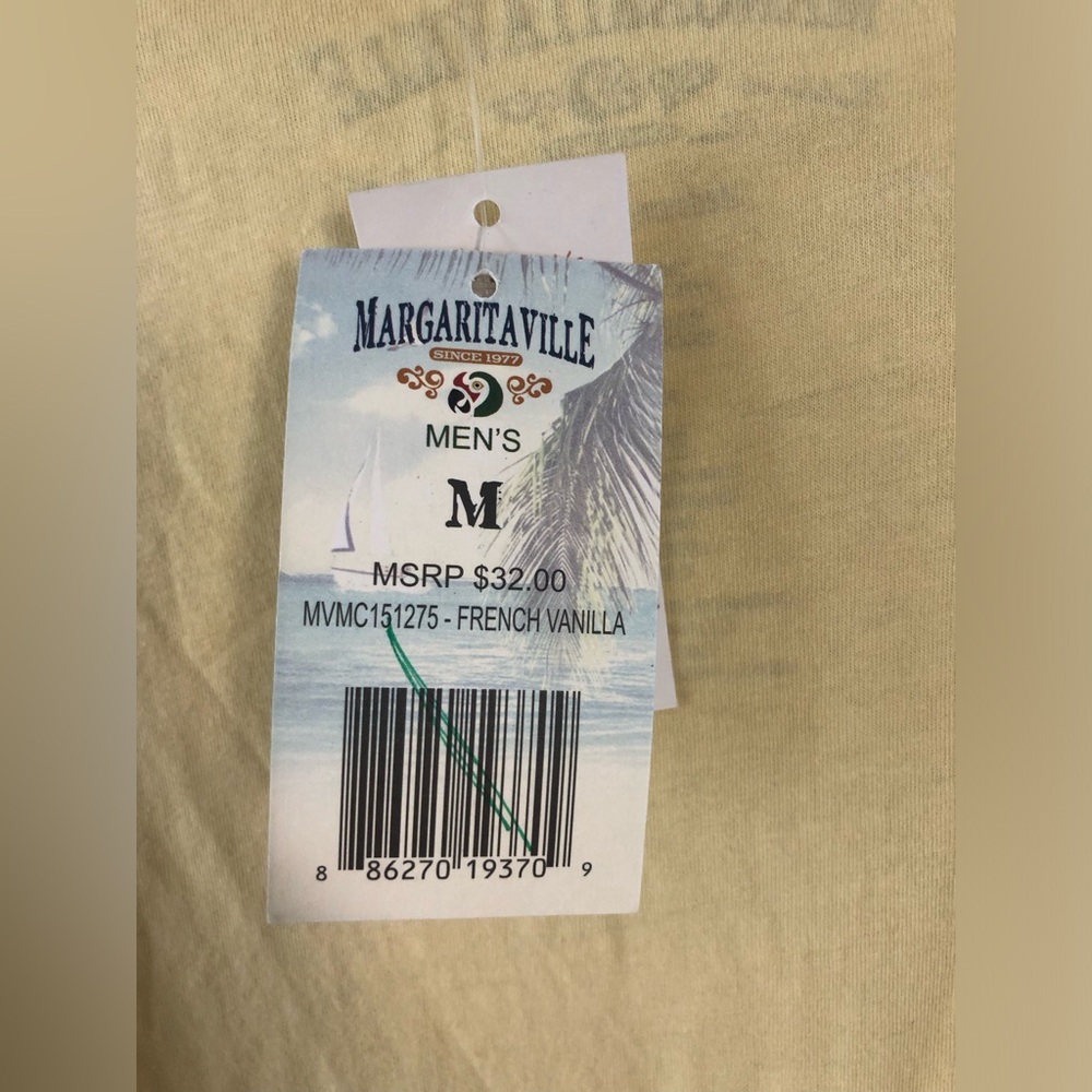New “Washed In The Ocean Dried In The Sun" Margaritaville Yellow T-Shirt Men's M - Picture 5 of 7